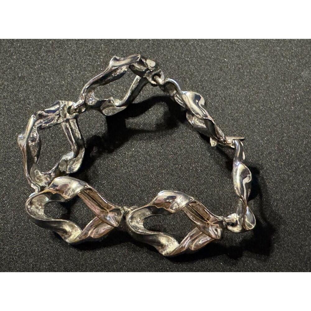 Goldette Bracelet Abbie & Andy Silver Tone 7in